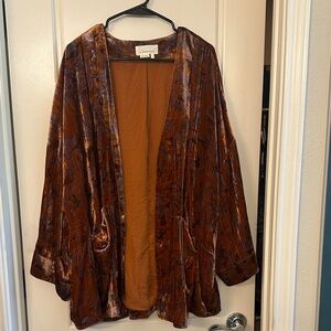 Velvet Burnt Orange and Purple Sweater